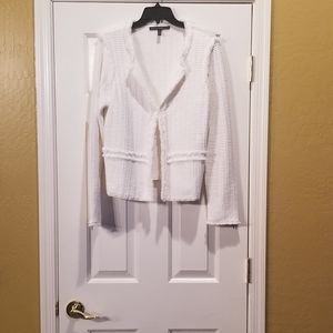 WHBM  White Knit Stretch Blazer